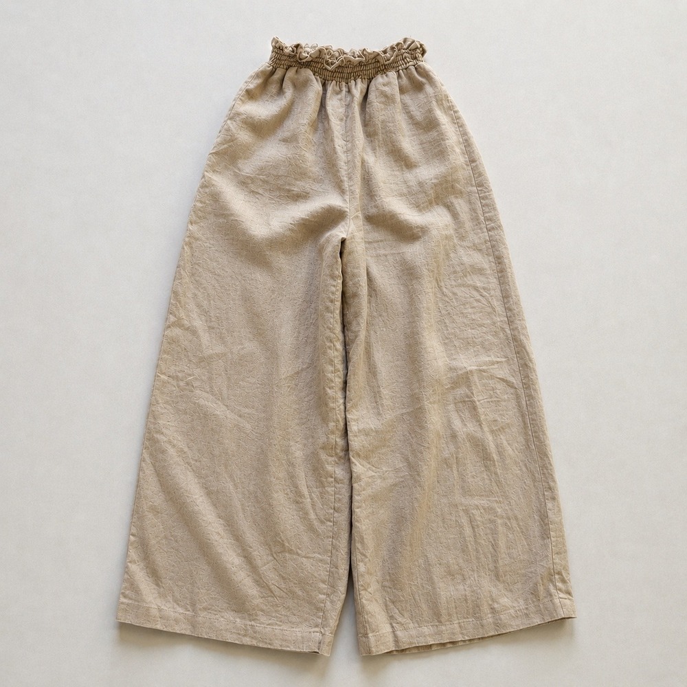 Reformation Calabria Smocked Waist Cropped Linen Wide Leg Pants Sz S - Picture 3 of 7